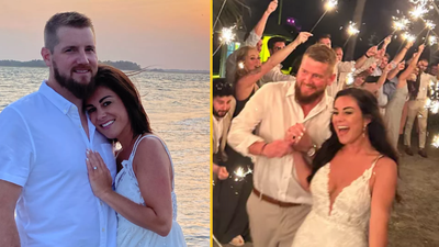 Bride killed moments after leaving wedding reception when alleged drunk driver hit golf cart