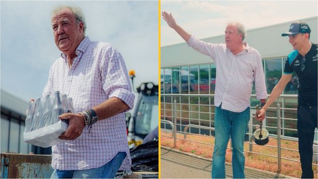 Jeremy Clarkson delivers beer to Alpine team