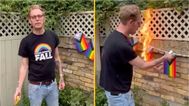 Laurence Fox mocked after spending Father’s Day trying to burn Pride flags in vile video