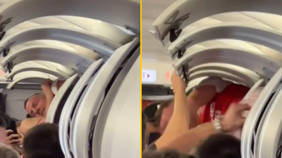 Man goes on bachelor party to Ibiza – wakes up in airline overhead bin