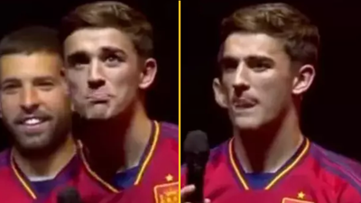 Gavi subjected to anti-Barça chants during Nations League speech