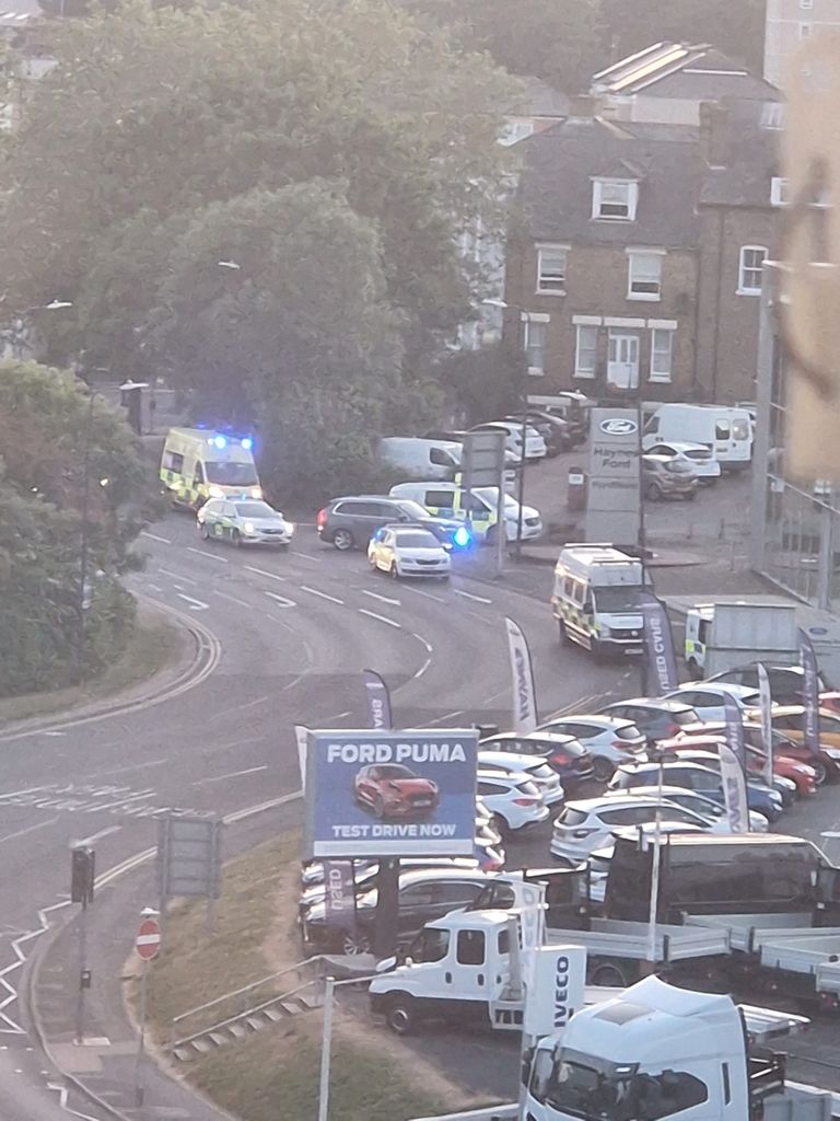 Dozens of police and emergency services were called to the scene (SWNS)
