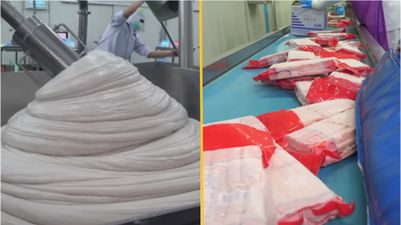 People left horrified after seeing how crabsticks are made