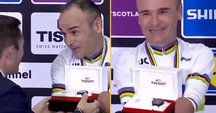 World champion para-cyclist praised for response after being gifted watch