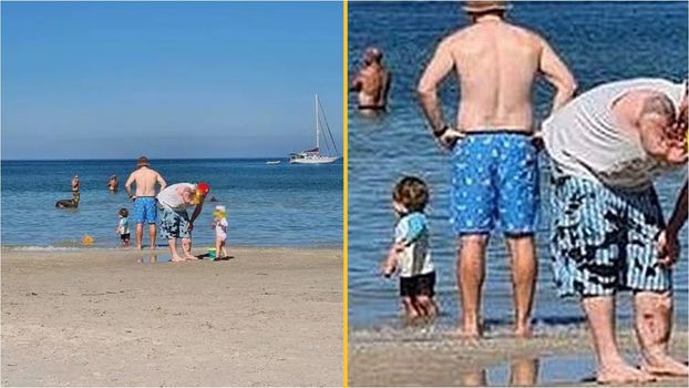 Family terrified after spotting ominous detail in beach snap