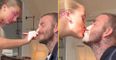 David Beckham kisses daughter Harper on the lips again