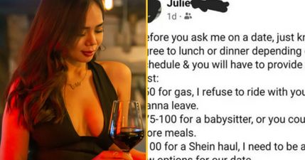 Woman shares ridiculous list of demands if a man wants to take her on a date