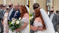 Bride who lost sight as a teen blindfolds wedding guests so they live ‘a moment in her shoes’