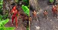 Drone footage captures incredibly rare images of uncontacted people who are cut off from world