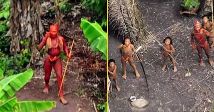Drone footage captures incredibly rare images of uncontacted people who are cut off from world