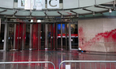 Red paint thrown all over BBC building in London