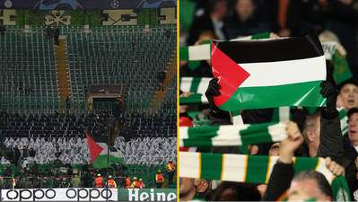 Celtic face UEFA disciplinary action after Palestinian flags flown at Champions League match