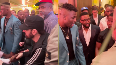 Francis Ngannou completely blanks Eminem at event before Tyson Fury fight