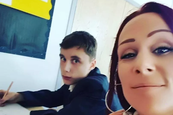 Mum turns up and sits next to son in class to stop him being rude to teachers