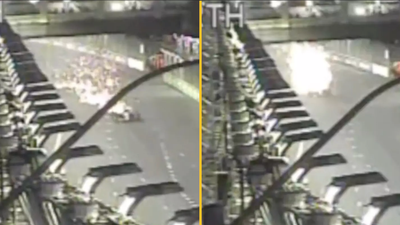 Unseen CCTV footage shows moment F1 car was destroyed by manhole at Las Vegas GP