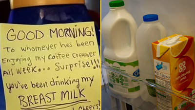 Woman replaces milk with her own breast milk at work to prank thieving colleagues