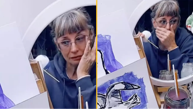 Woman reduced to tears as 400 people tune in to watch her paint on livestream