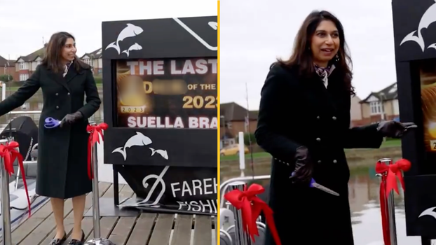 Suella Braverman accepts 'd**k of the year award' in humiliating prank
