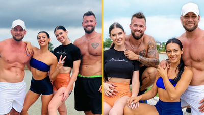 ‘Best friends’ who share husbands admit people get confused when they see them all kissing