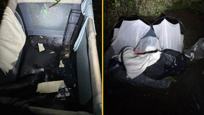 Hunt launched for couple and baby ‘sleeping rough’ as tent found with cot inside