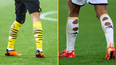 The reason footballers cut holes in their socks before matches