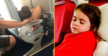 Man cradles daughter’s head for 45 minutes on flight so she can sleep
