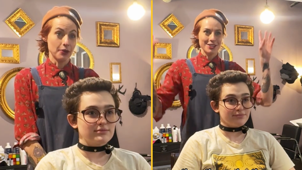 Hairdresser sparks debate by asking if she can touch customer's hair
