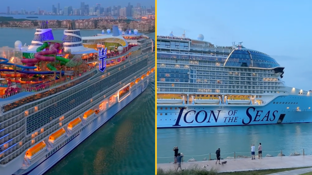 People amazed to see size of world's largest cruise ship as it prepares for first voyage