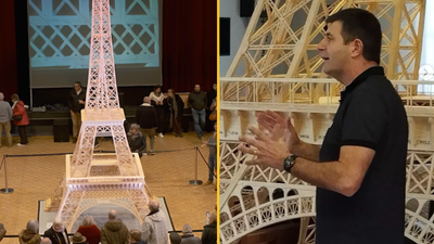 Man spends eight years making 23ft matchstick Eiffel Tower before it’s rejected by Guinness World Records