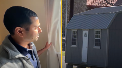 Airbnb owner finds tiny home on his land with man living inside