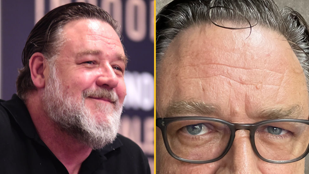 russell crowe shaves off beard