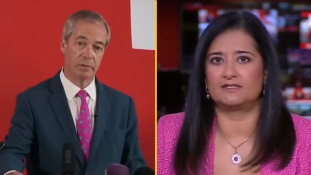 BBC News presenter apologises after sharing thoughts on Nigel Farage on air