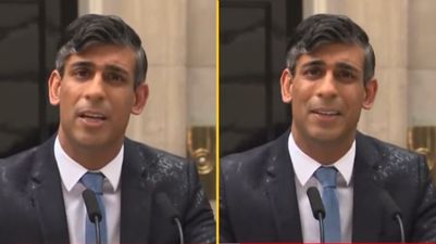 Things Can Only Get Better drowns out Rishi Sunak’s election speech