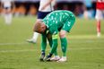 Fans distracted by the state of the pitch in England’s game against Denmark