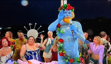 Viewers stunned by half naked ‘blue scrotum’ man at Olympics