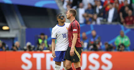 Kylian Mbappe confronts Jan Vertonghen seconds after Belgian’s own goal