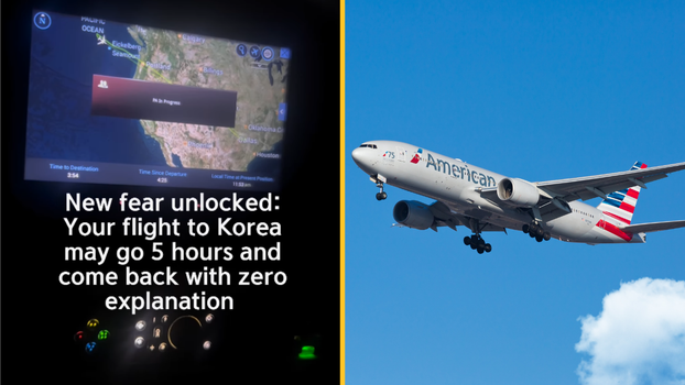 Flight to no where/ AA Getty