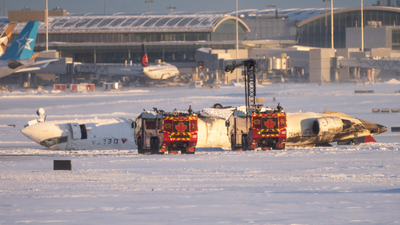 All passengers and crew survive after plane crashes and flips upside down