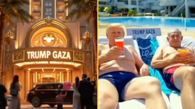 Donald Trump shares bizarre AI video of vision for Gaza, including beach, hotel and clubs